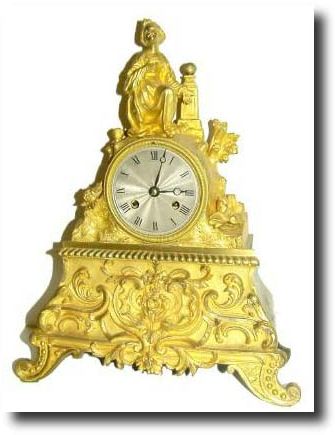 C.1840, French, Ormolu Figural Clock, — Antique Clocks Price Guide