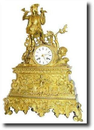 C.1840, French, Ormolu Figural Clock, — Antique Clocks Price Guide