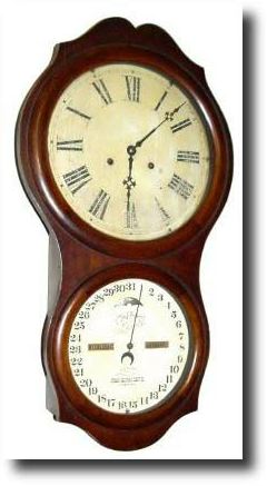 C.1877 (dated label), Ithaca Calendar Clock Co., No. 4 Hangin Office, — Antique Clocks Price Guide