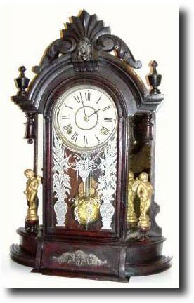 C.1891, Wm.L. Gilbert "OCCIDENTAL" mirror side — Antique Clocks Price Guide