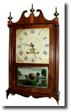 Mixed lot: C.1825 Seth Thomas case and dial now with a C.1835 Jerome brass bushed wooden movement with 42 tooth 'scape (see detail photo). — Antique Clocks Price Guide