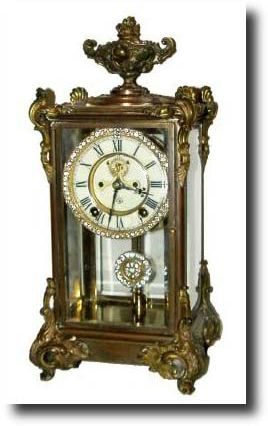 C.1902, Ansonia Clock Co., "Coronet" Crystal Regulator, — Antique Clocks Price Guide