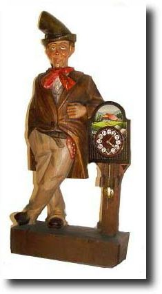 C.1950, German, Whistling Man with Clock. — Antique Clocks Price Guide
