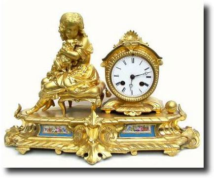 C.1850, French, Ormolu Figural Clock — Antique Clocks Price Guide