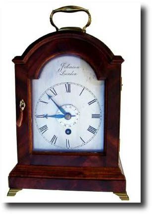 C.1775, Johnson, London, Miniature Time and alarm bracket clock, — Antique Clocks Price Guide