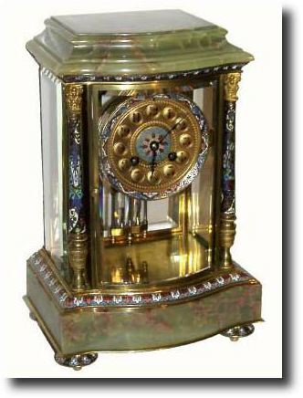 C.1895, French, Onyx and Brass Crystal Regulator, — Antique Clocks Price Guide