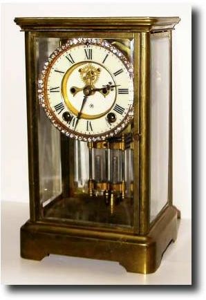 C.1905, Ansonia Clock Co., "Prism" Crystal Regulator, as-found. — Antique Clocks Price Guide