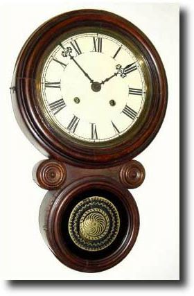 C.1885, Ansonia Clock Co, "KOBE" ionic wall clock, as-found. — Antique Clocks Price Guide