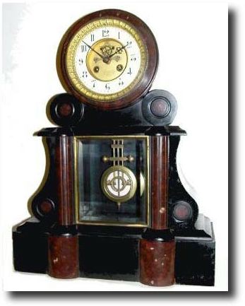 C.1890, French, Marble Mantel Clock, — Antique Clocks Price Guide