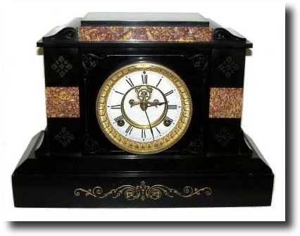 C.1893, Waterbury "No. 2013" Marble and Onyx mantel clock — Antique Clocks Price Guide