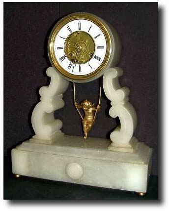 C.1890, French, Swinging Doll, Striking Clock, — Antique Clocks Price Guide