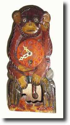 C.1925, German, Animated Monkey Shelf Clock — Antique Clocks Price Guide