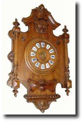 C.1880, French, a good Walnut Cartel clock — Antique Clocks Price Guide