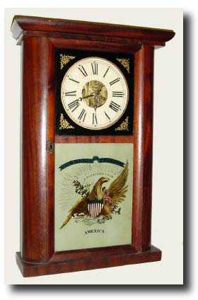 C.1838, C. and N. Jerome, Bristol, Conn, Round side clock. — Antique Clocks Price Guide