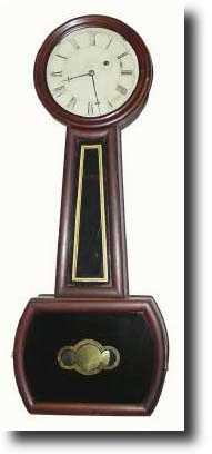 C.1855, Attleboro, Mass area banjo clock, with restorations. — Antique Clocks Price Guide