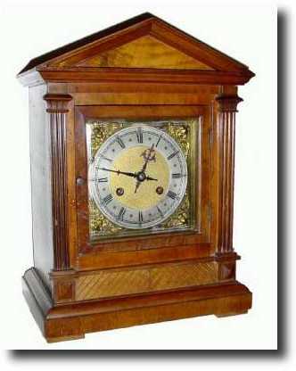 C.1900, German, Quarter Striking Walnut Mantel Clock — Antique Clocks Price Guide