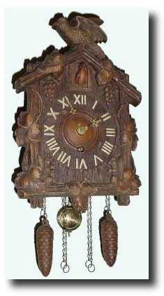 C.1935, Lux Clock, Mfg Waterbury, Conn., Stationary Bird Cuckoo Clock — Antique Clocks Price Guide