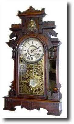 C.1880, F. Kroeber, New York, "ARTIC" walnut mirror side parlor clock — Antique Clocks Price Guide