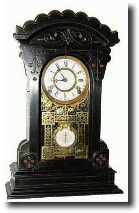C.1880, F. Kroeber, New York, "Jamestown" ebonized walnut parlor clock — Antique Clocks Price Guide
