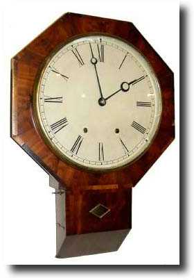 C.1850, Chauncey Jerome, New Haven, Conn, 8-day Fusee drop octagon wall clock — Antique Clocks Price Guide