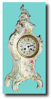 C.1905, another Royal Bonn "LaGrande" Porcelain china mantel clock — Antique Clocks Price Guide
