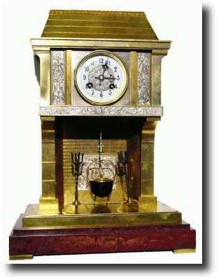 C.1895, French "Cooking Pot" Mantel Clock, — Antique Clocks Price Guide