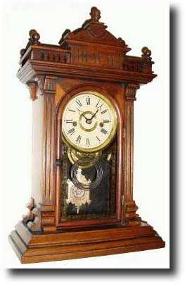 C.1875, Welch, Spring and Co., "SCALCHI" walnut shelf clock — Antique Clocks Price Guide