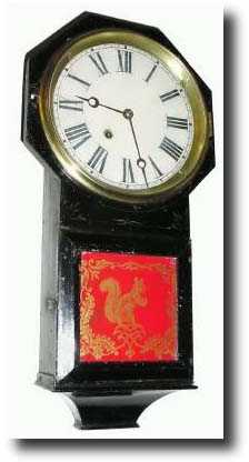 C.1870, Terry Clock Co., Waterbury, Conn. Short drop octagon wall clock — Antique Clocks Price Guide