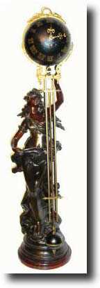 C.1890, French, Bronzed Spelter Swinging Mystery timepiece — Antique Clocks Price Guide