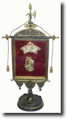 C.1900, Ansonia Clock Co., SONNET banner clock, — Antique Clocks Price Guide