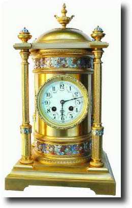 C.1890, French, Ormolu and Enamel, mantle clock. — Antique Clocks Price Guide