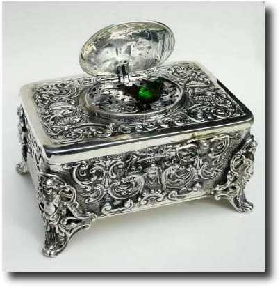 C.1925, Swiss, Singing Bird Box, Sterling silver case — Antique Clocks Price Guide