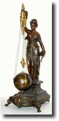 C.1890, French, Patinated Spelter Conical timepiece — Antique Clocks Price Guide