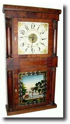 C.1835, C. Jerome and Co., Richmond, Va., 8-day, rack and snail striking, 2-weight shelf clock. — Antique Clocks Price Guide