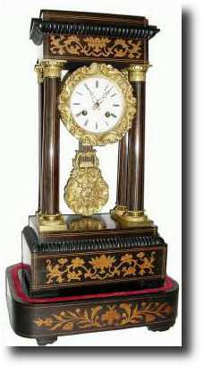 C.1875, French, 4-Column Empire mantel clock — Antique Clocks Price Guide