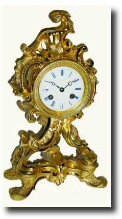 C.1830, French, Rococo, mini mantle clock — Antique Clocks Price Guide