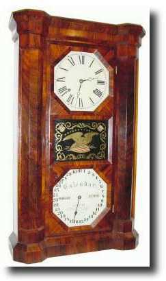 C.1865, Seth Thomas, Plymouth Hollow, 8-Day Parlor Calendar — Antique Clocks Price Guide