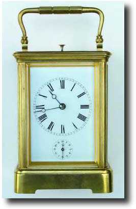 C.1900, French, Brass Cased Carriage Clock, — Antique Clocks Price Guide