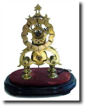 C.1855, English, Fusee Skeleton Clock, — Antique Clocks Price Guide