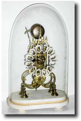C.1900, English, Bell-at-the-Hour Skeleton Clock — Antique Clocks Price Guide