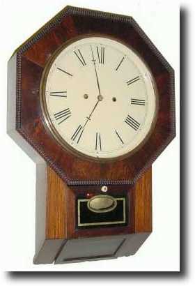 C.1855, J.J. and W. Beals, Haymarket Square, 30-day fusee drop front octagon wall timepiece — Antique Clocks Price Guide