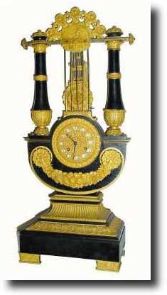 C.1865, French Lyre Clock, — Antique Clocks Price Guide