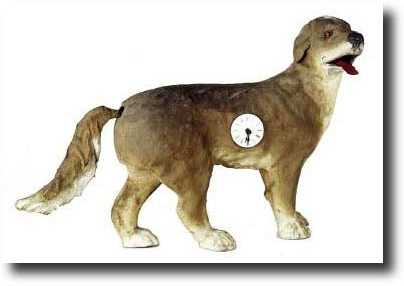 C.1865, German, Animated Panting Dog Clock with Wagging Tail — Antique Clocks Price Guide