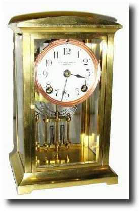 C.1915, Ansonia Clock Co., ROUEN, crystal regulator, — Antique Clocks Price Guide