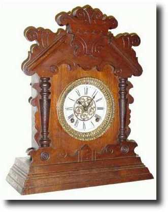 C.1900, Ansonia Clock Co., VALMA walnut cased cabinet clock — Antique Clocks Price Guide