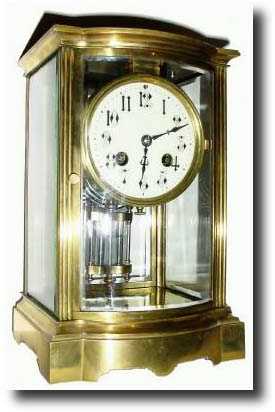 C.1900, France, H and H, Bow Front crystal regulator — Antique Clocks Price Guide