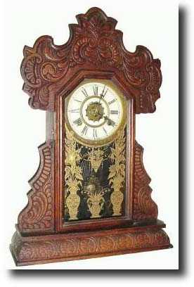 C.1910, Waterbury Pressed Oak Gingerbread clock — Antique Clocks Price Guide