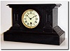 C.1895, Boston Clock Co., "Tandem Wind' black marble cased mantel clock, serial no. 9388.