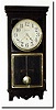 C.1915, Sessions "Regulator E', pressed oak store regulator with original grungy finish intact; has popular "star" pattern in door.