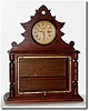 C.1875, H.J. Davies, New York (signed on movement), novelty walnut "shaving' clock in very good condition.